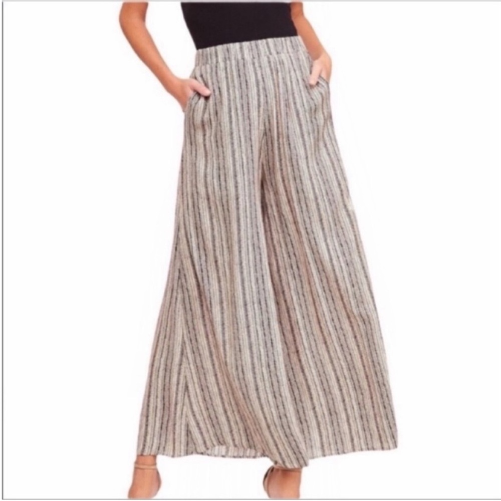 L LOVE Striped Ankle Palazzo Pants M